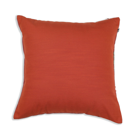 Rosette Red Chenille Cushion Cover