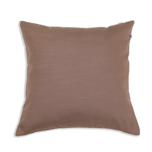 Rosette Brown Chenille Cushion Cover