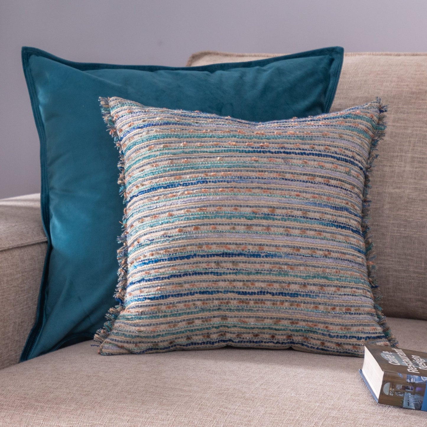 Roadway Blue Handwoven Cushion Cover