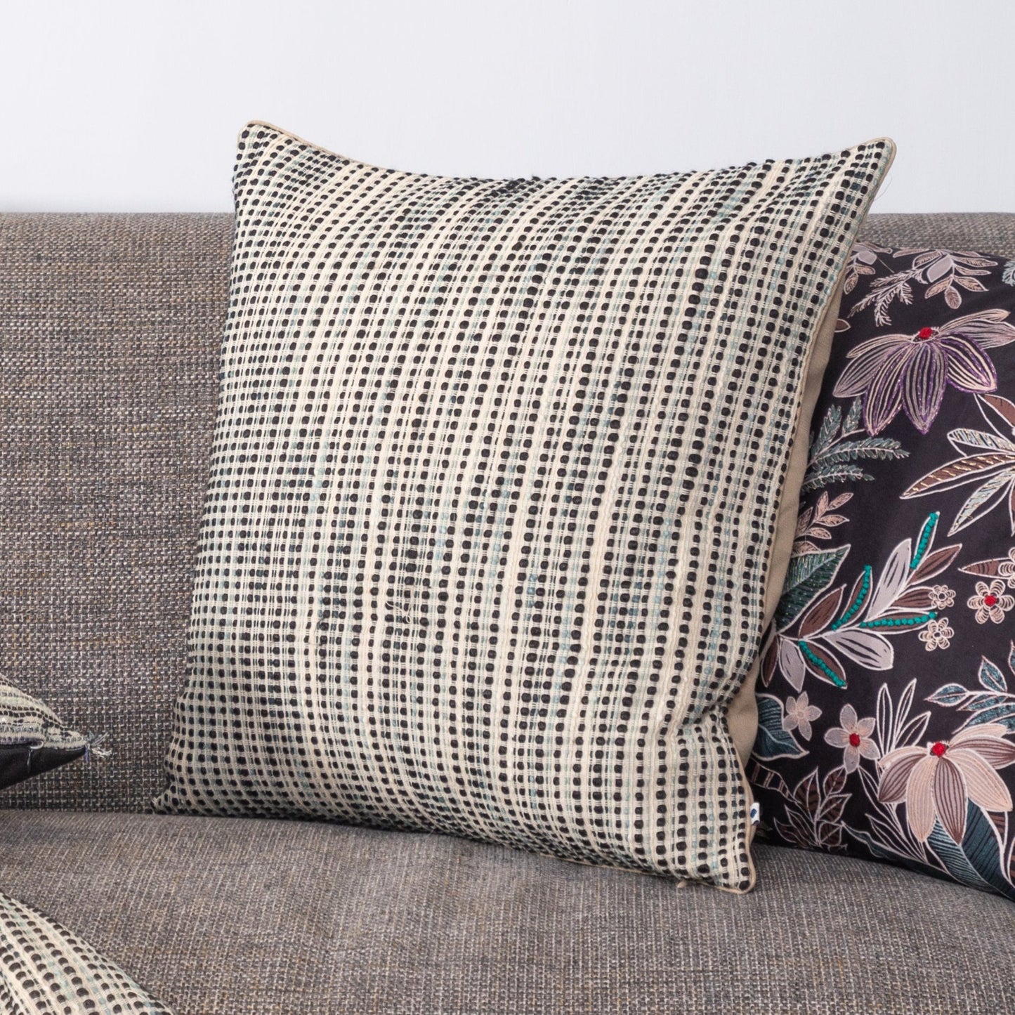 Mirage Black Handwoven Cushion Cover