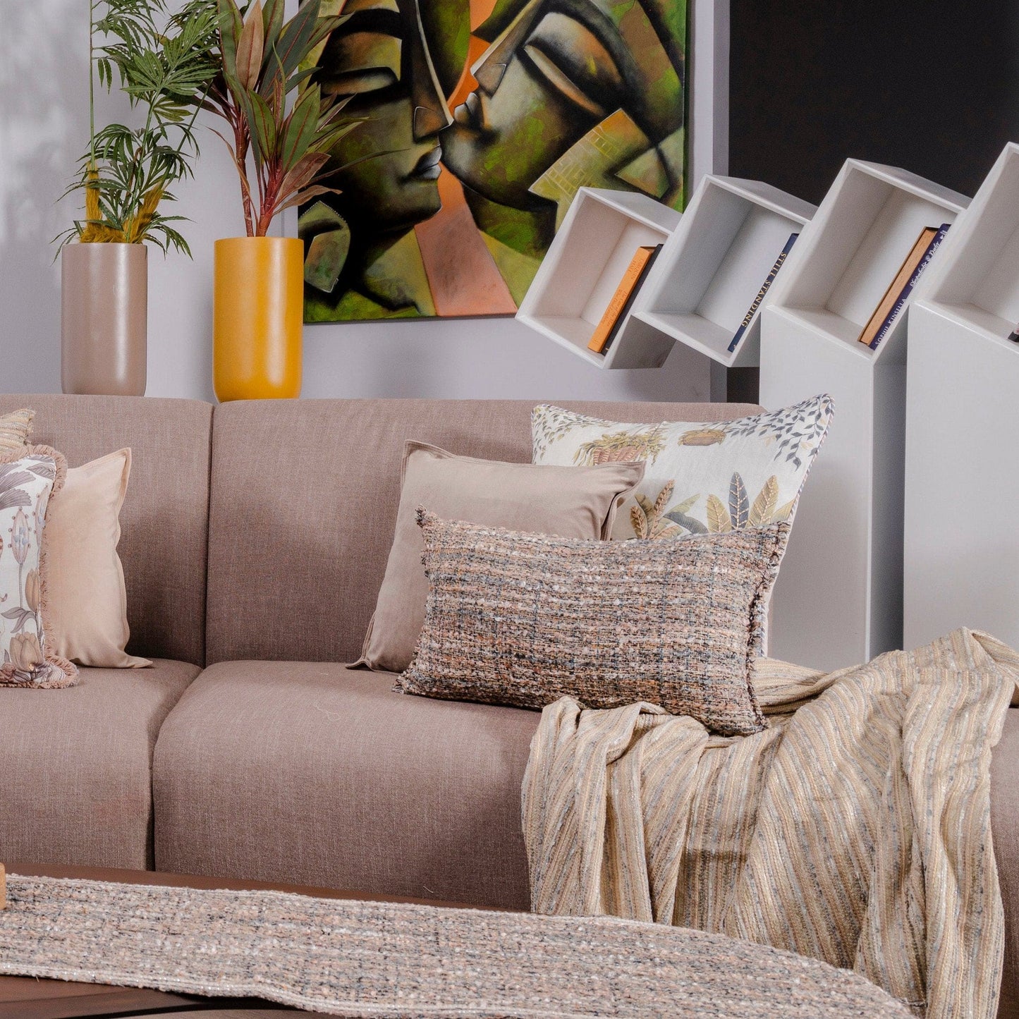 Enlaced Neutral Cushion Cover