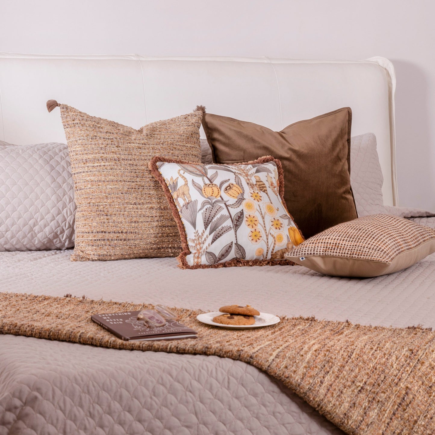 Teak Brown Handwoven Cushion Cover