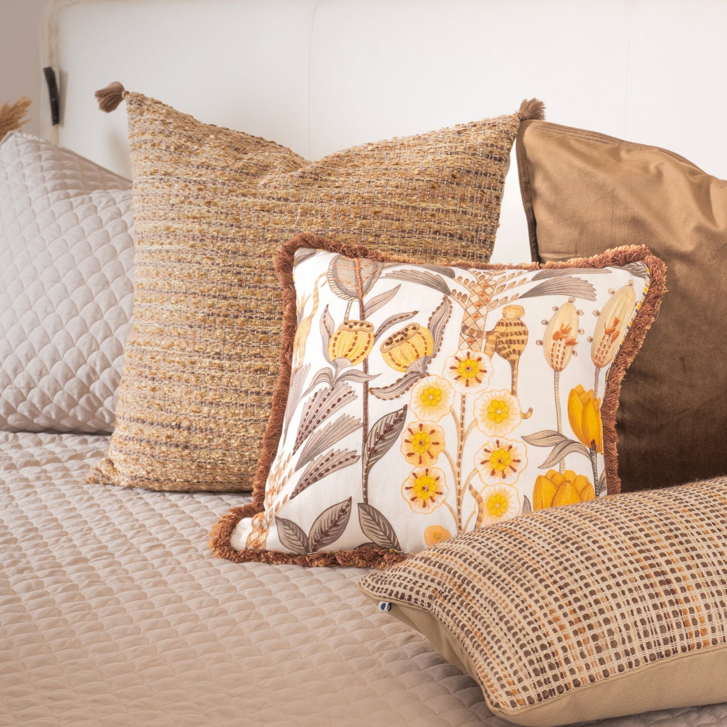 Teak Brown Handwoven Cushion Cover