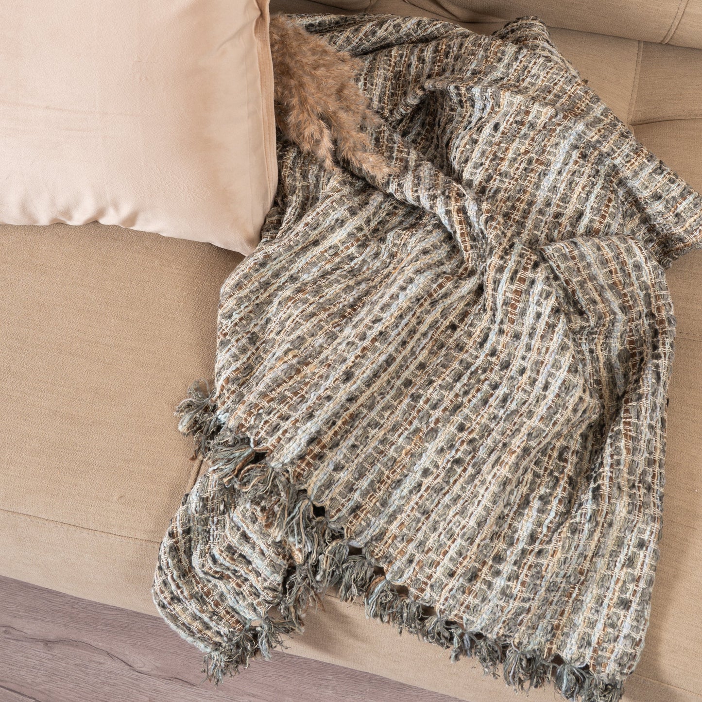 Thatched Grey Handwoven Throw