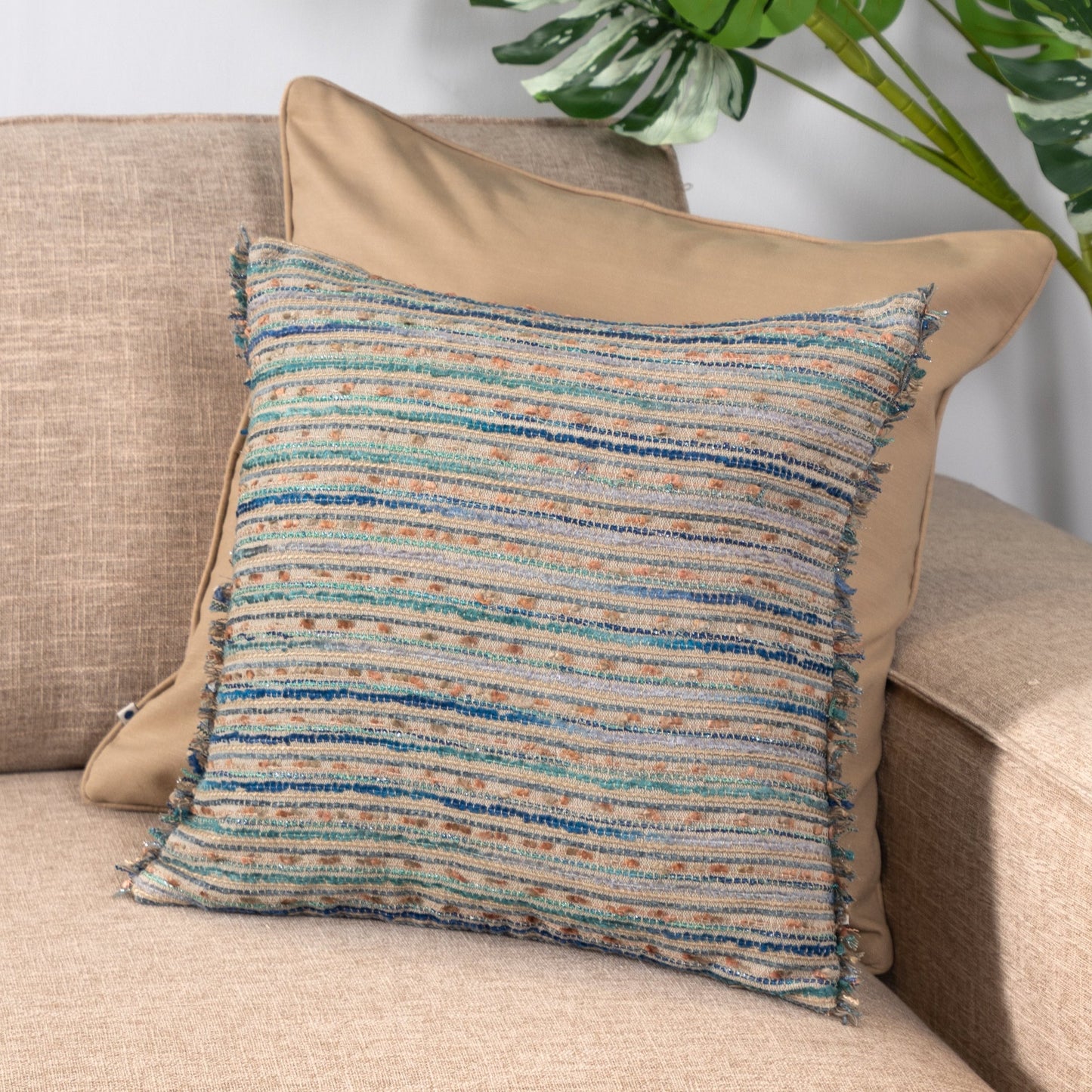 Roadway Blue Handwoven Cushion Cover