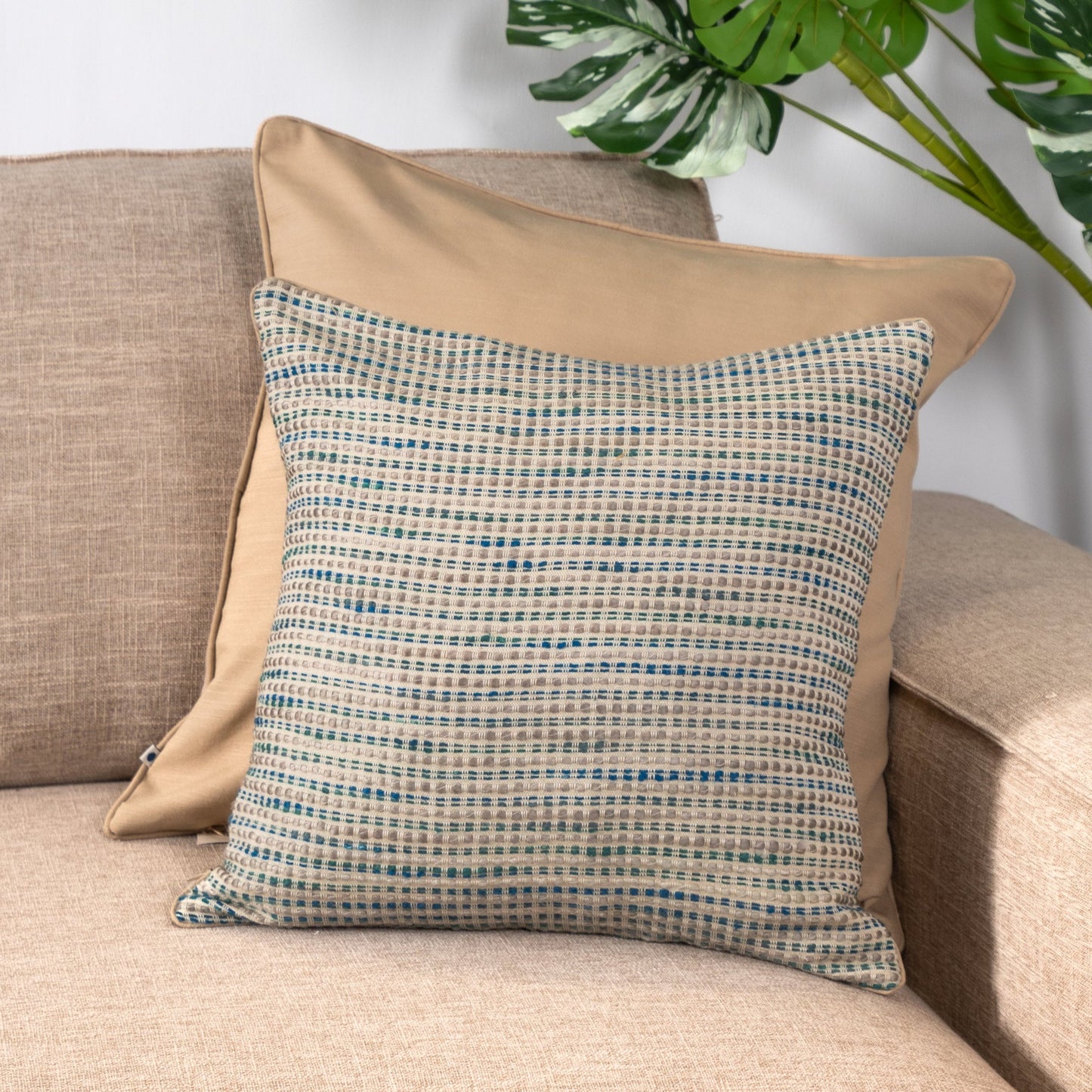 Mirage Blue Handwoven Cushion Cover