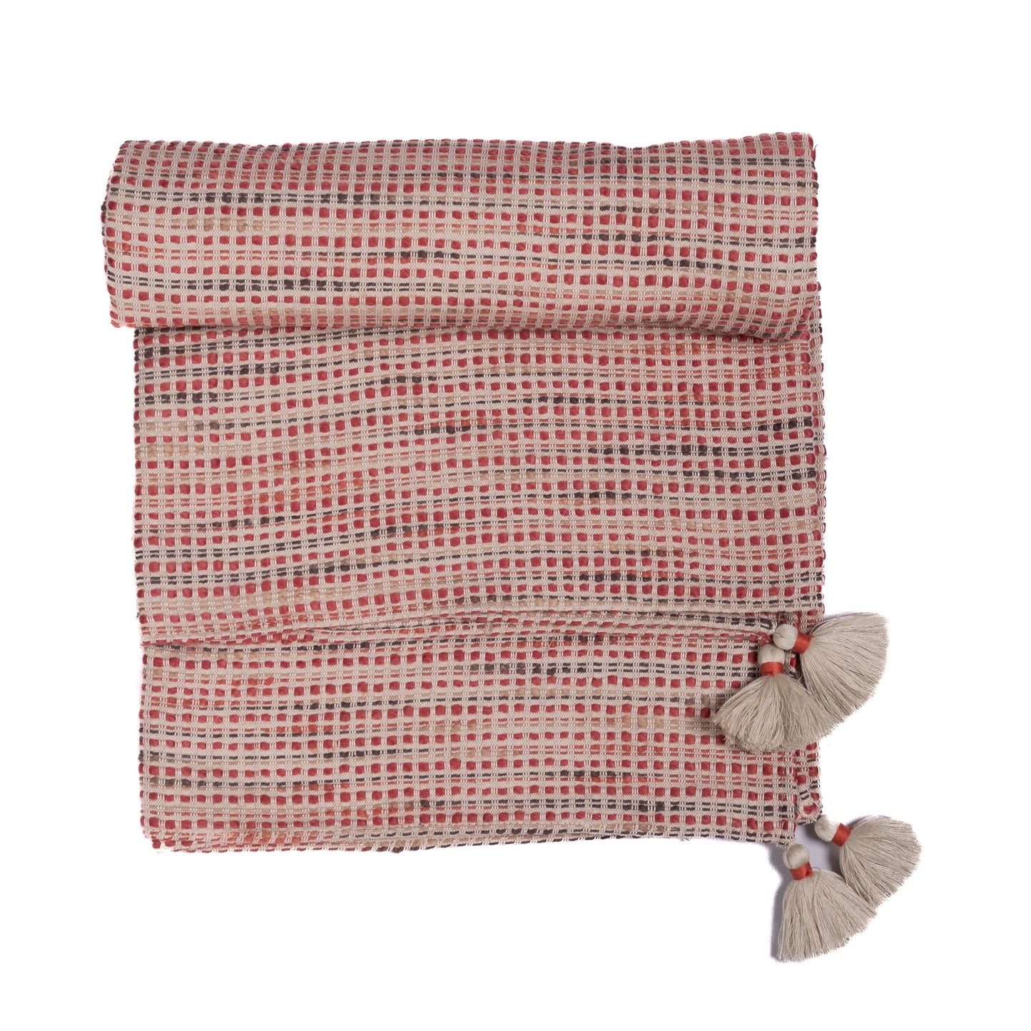 Maze Red Handwoven Throw