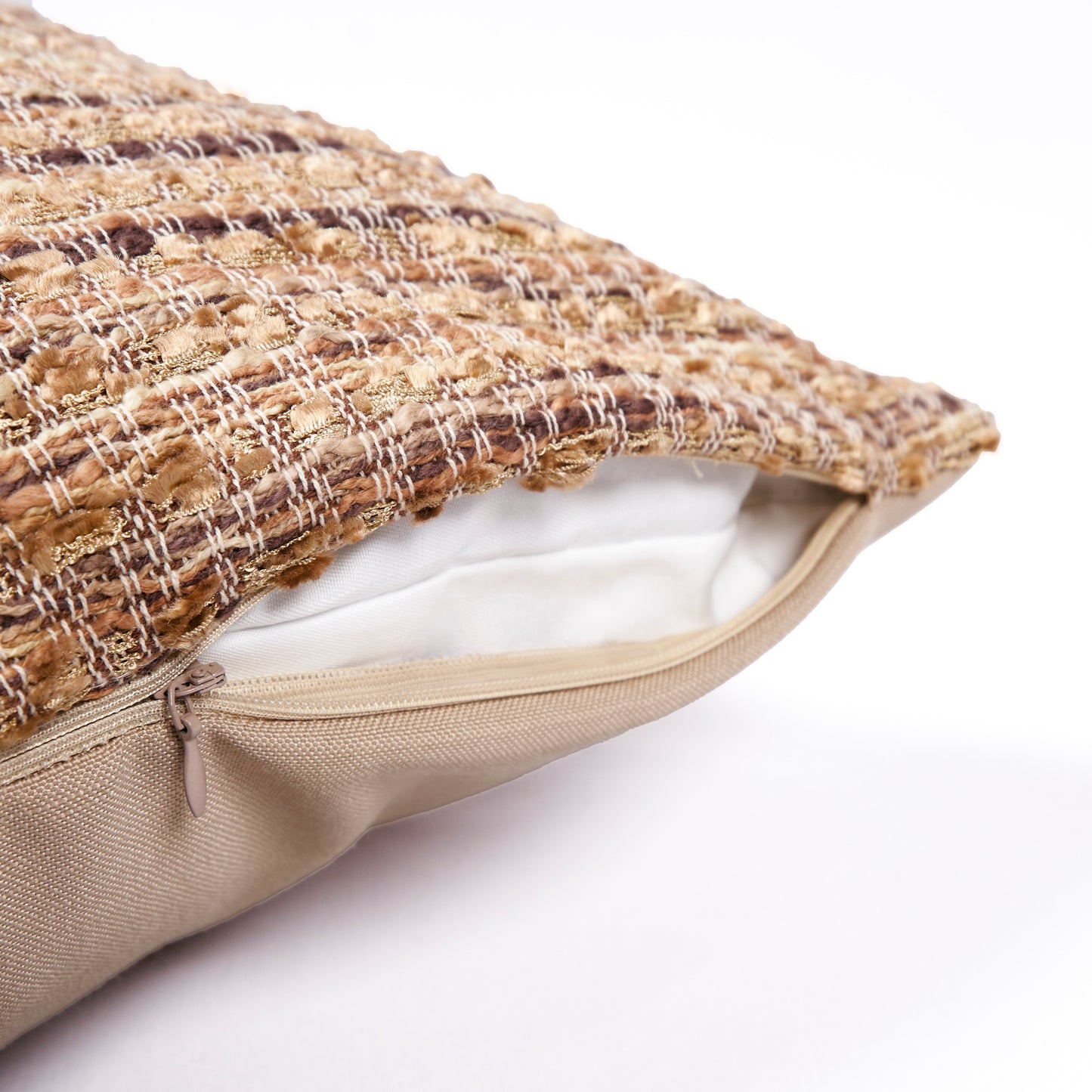 Teak Brown Handwoven Cushion Cover