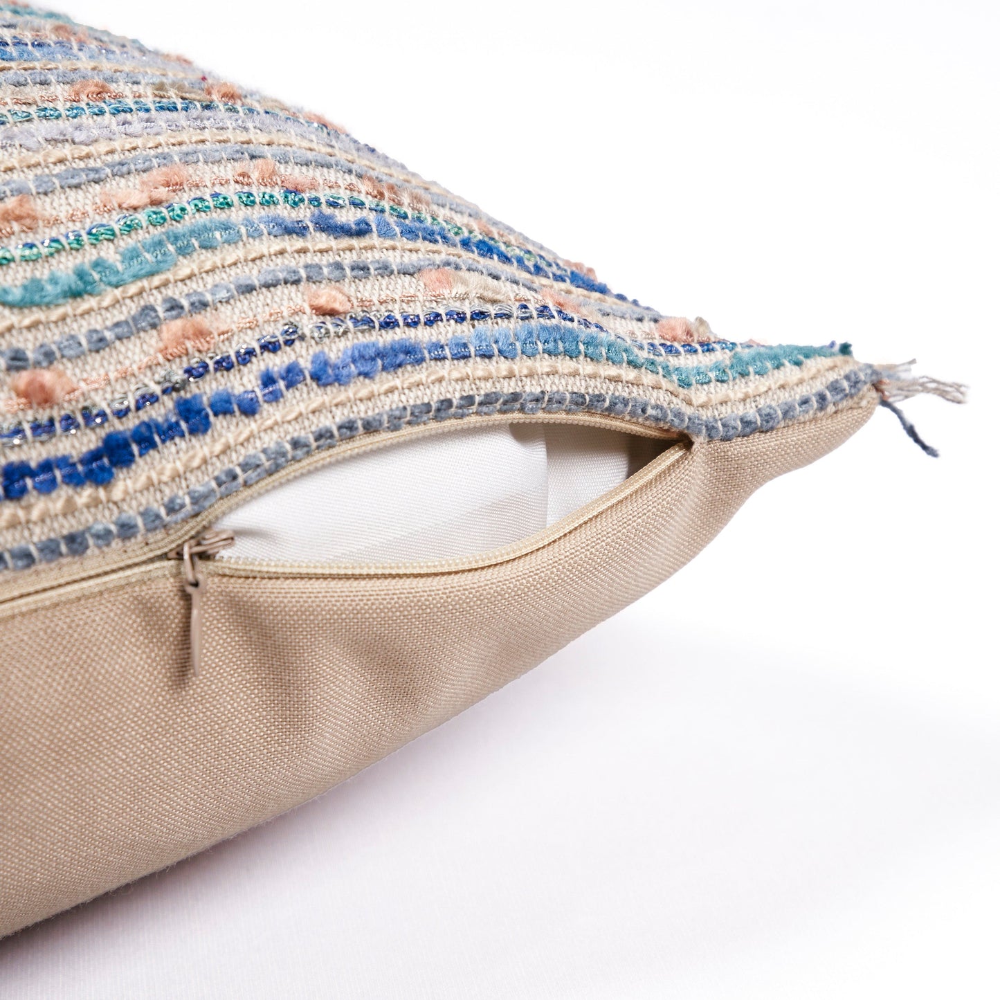 Roadway Blue Handwoven Cushion Cover