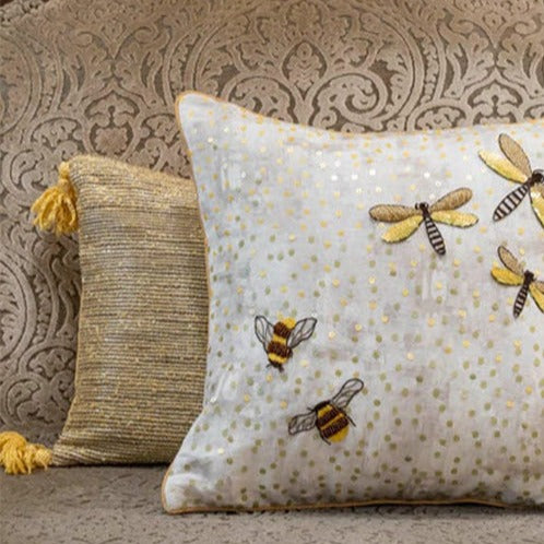 Handwoven Metallic Cushion