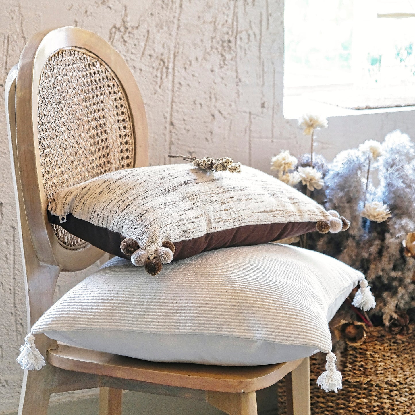 Ribbed Silk Cushion Cover