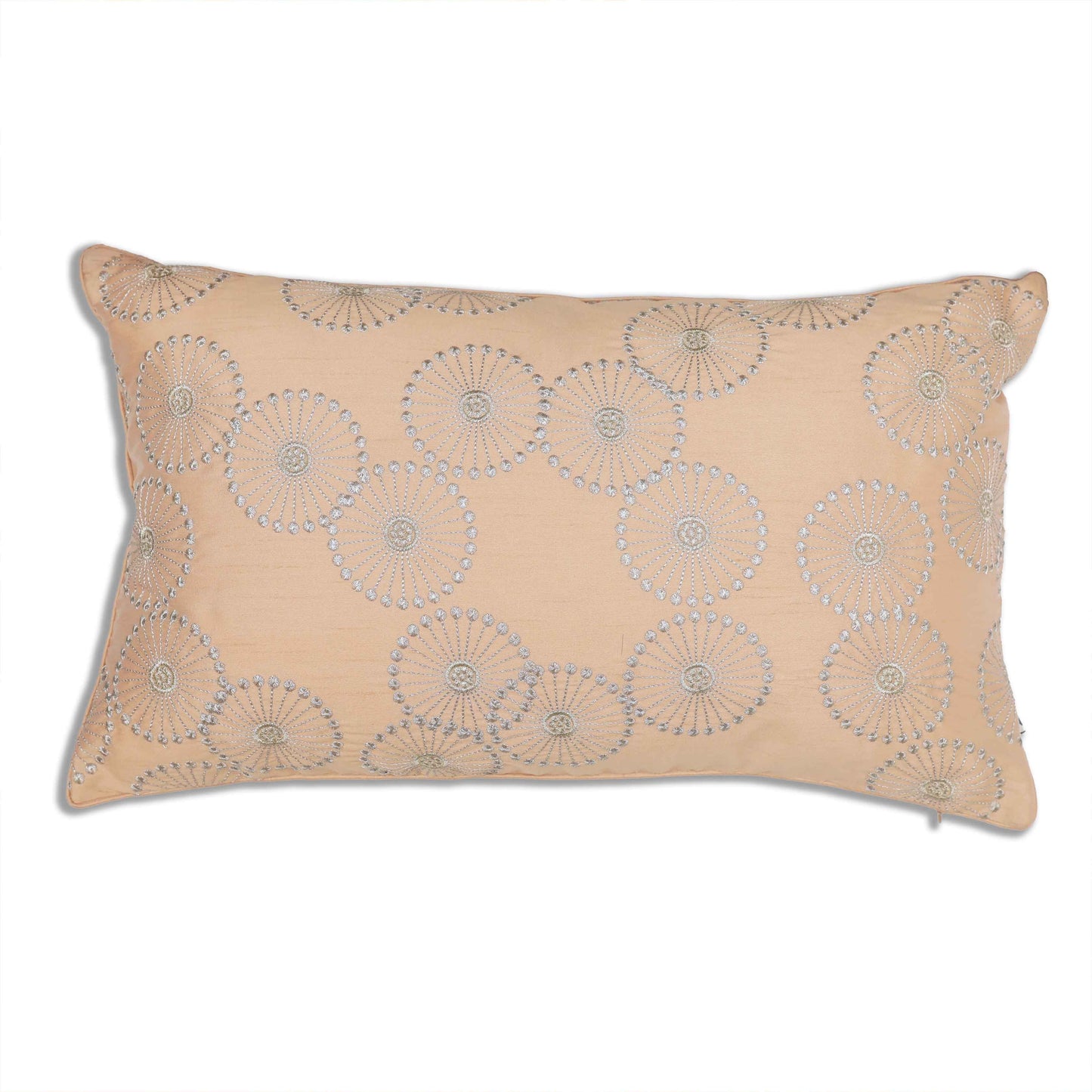 Mandala Beige Embroidered Cushion Cover