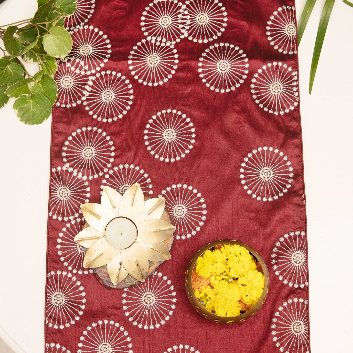 Celestial Emboidered Red Runner