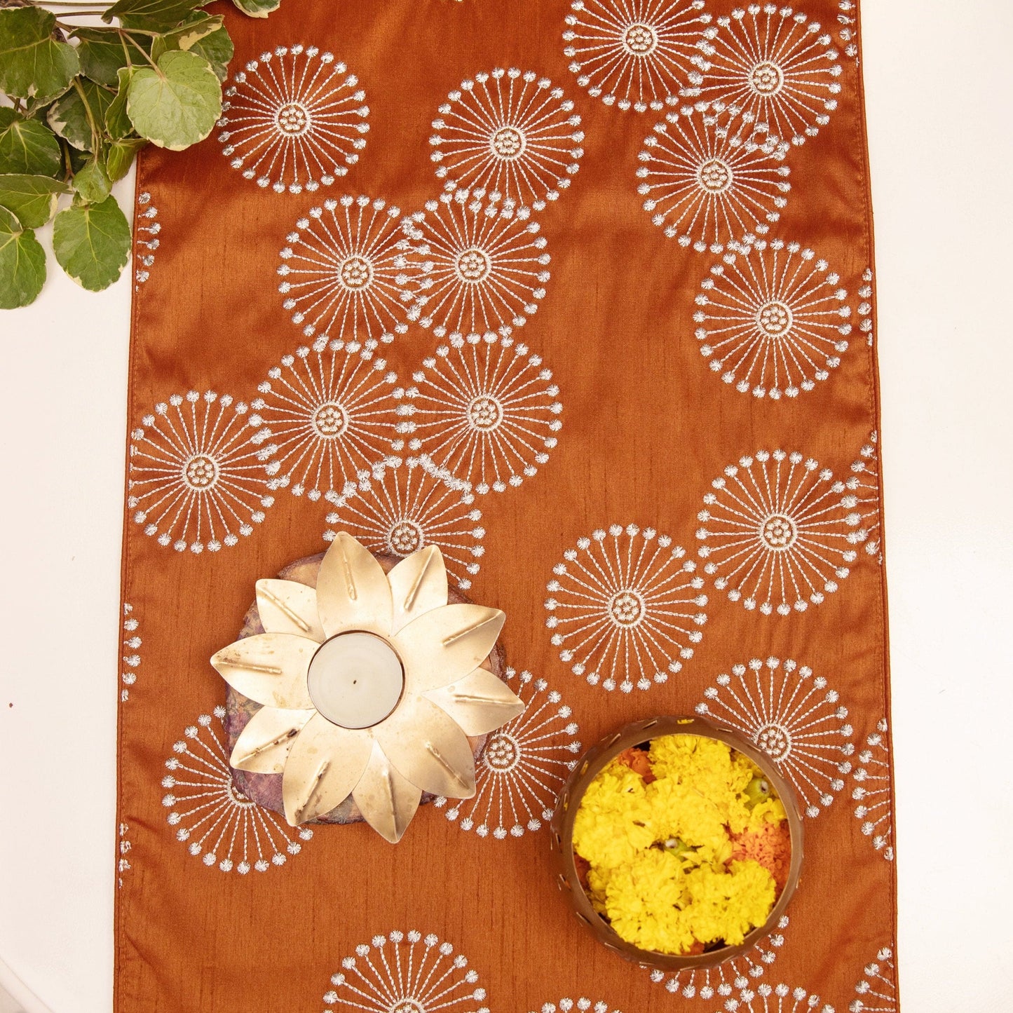 Celestial Emboidered Rust Runner