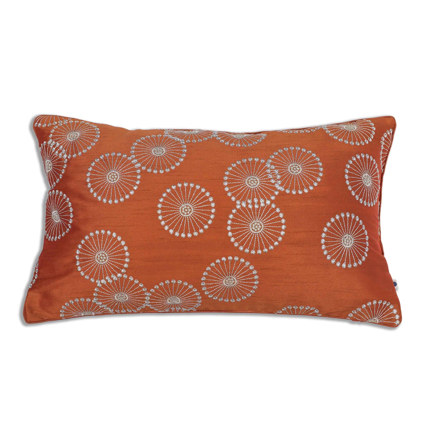 Mandala Orange Embroidered Cushion Cover