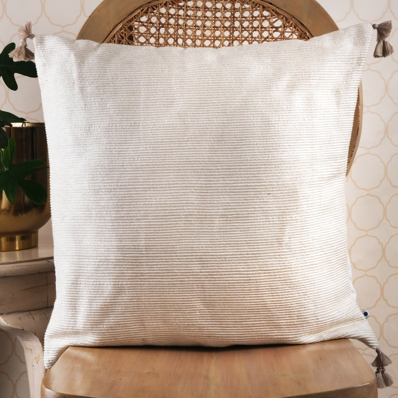 Ribbed Silk Cushion Cover