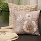 Rosette Beige Chenille Cushion Cover