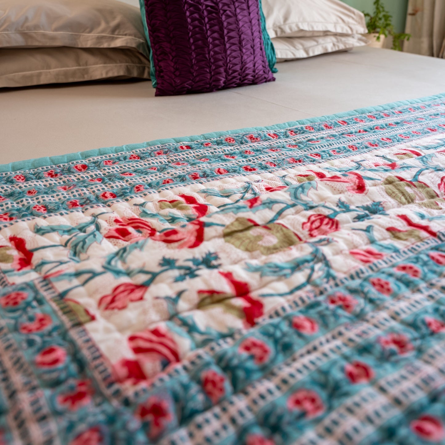 Turquoise Bloom Dohar