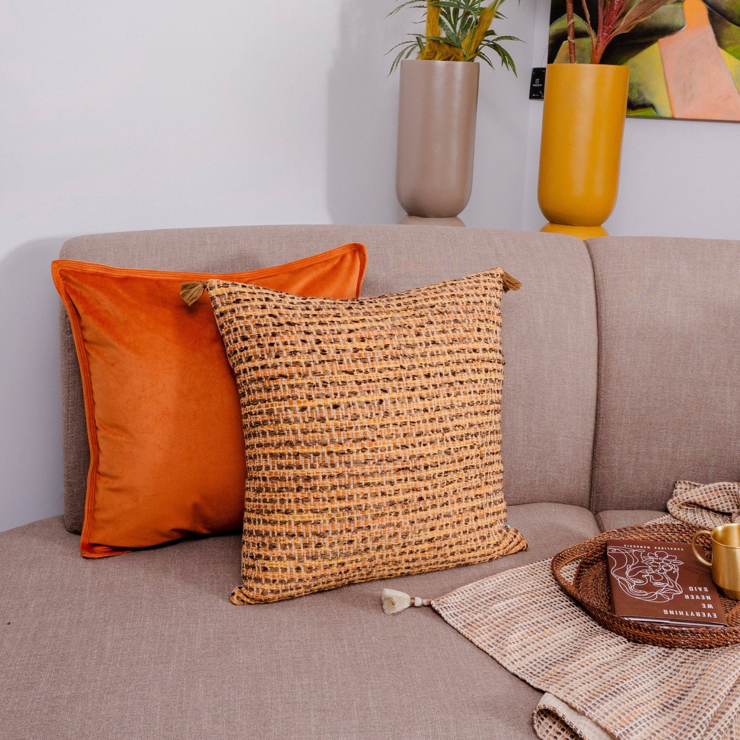 Teak Rust Handwoven Cushion Cover