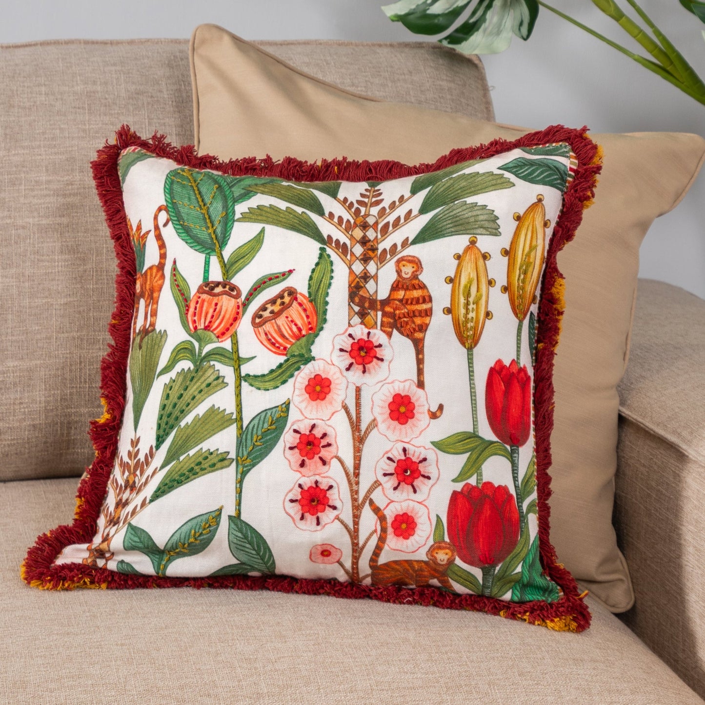 Wildflower Red Cushion Cover