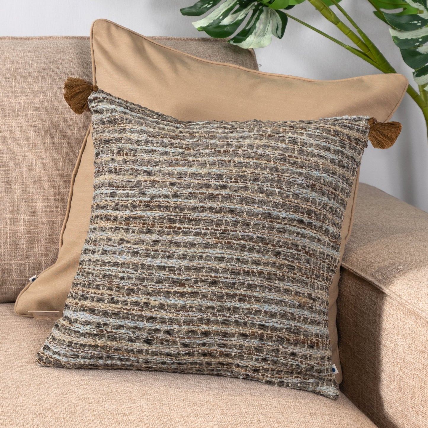 Teak Grey Handwoven Cushion Cover