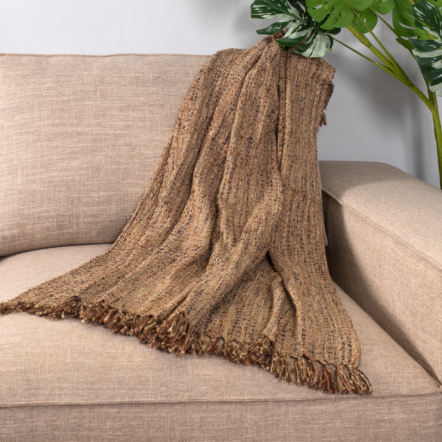 Thatched Brown Handwoven Throw