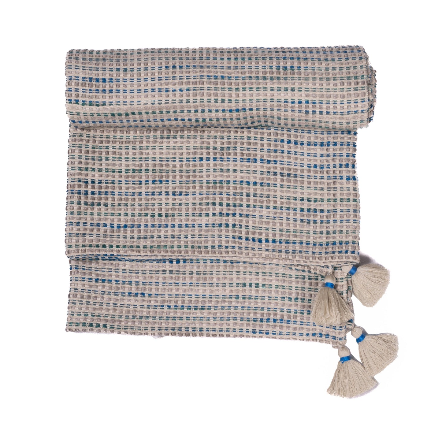 Maze Blue Handwoven Throw