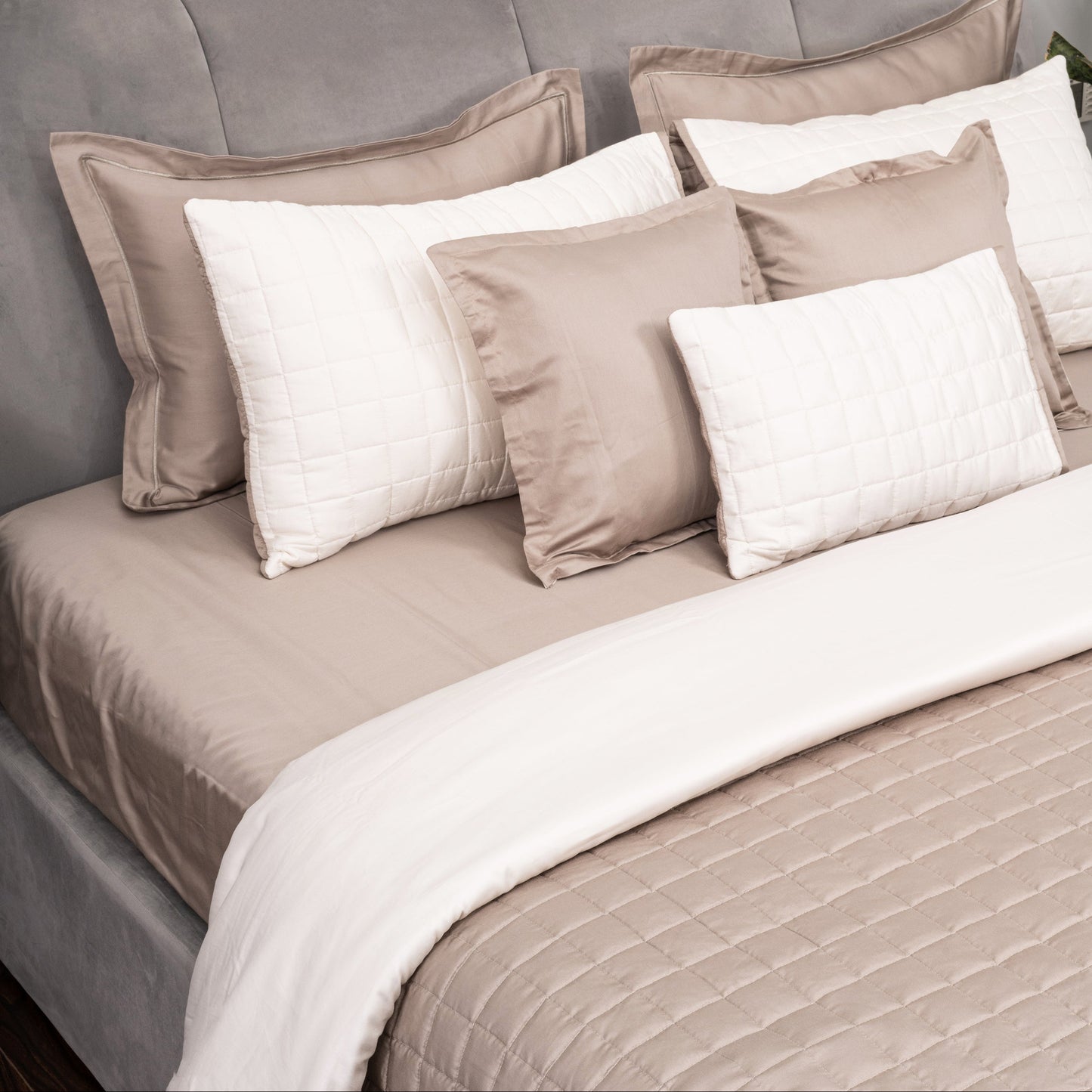 Taupe & Ivory Bedspread Set