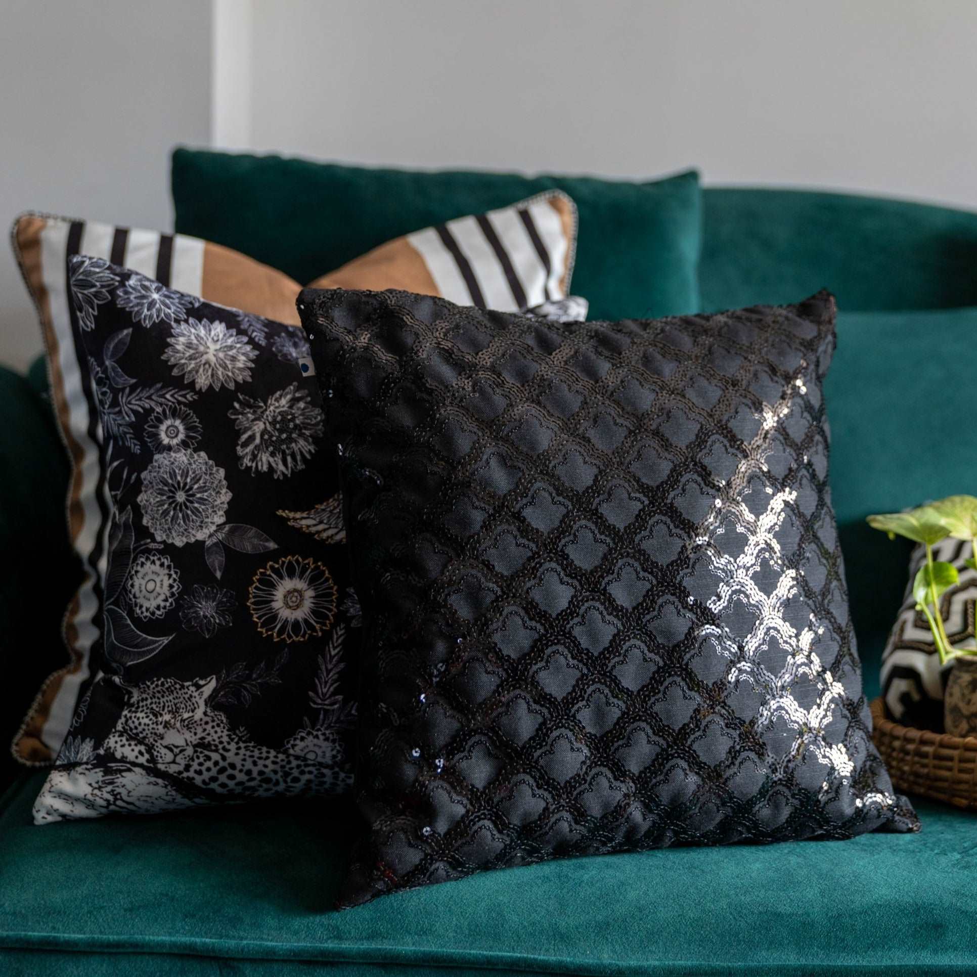 Midnight Sparkle Elegance Cushion