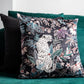 Safari Blossom Embroidered Velvet Cushion