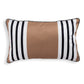 Sand Serenity Striped Velvet Cushion