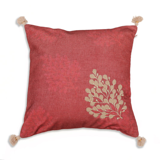 Breeze Red Chenille Cushion Cover