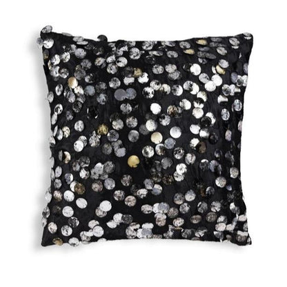 Silver Elegance Embroidered Cushion